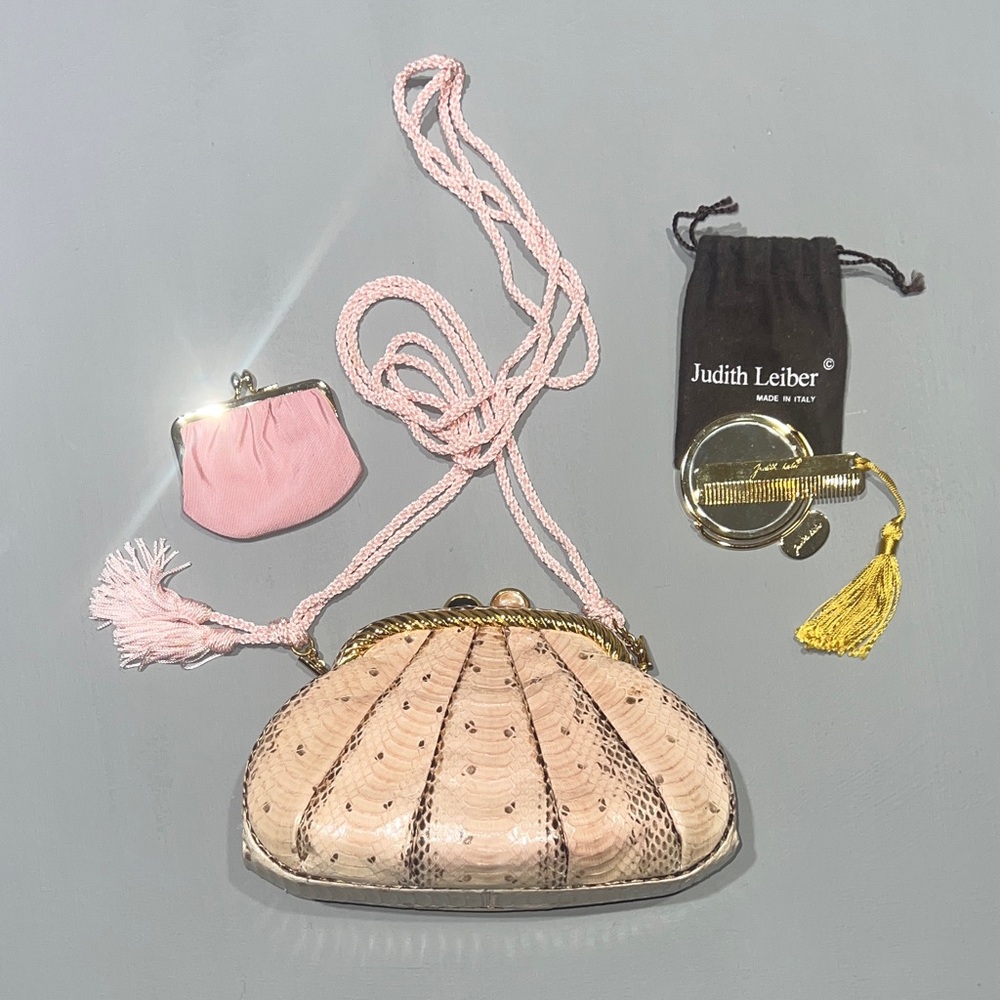 Judith Leiber Blush and Gold Clutch